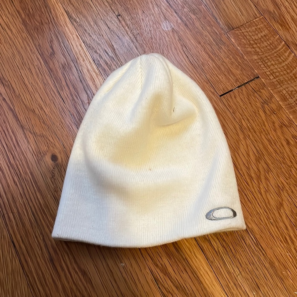 Oakley white beanie
